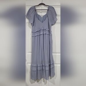 Boutique Blue Ruffle Dress